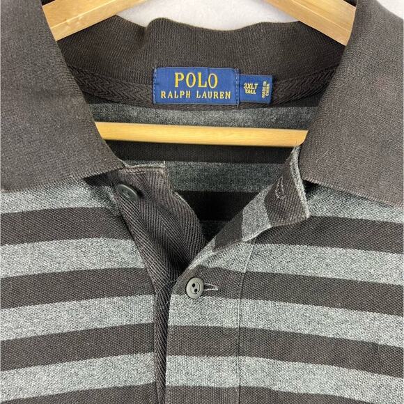 Polo Ralph Lauren 3XLT Men's Gray/Black Stripe 100% Cotton Preppy Shirt - Picture 4 of 9